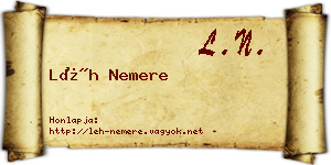 Léh Nemere névjegykártya